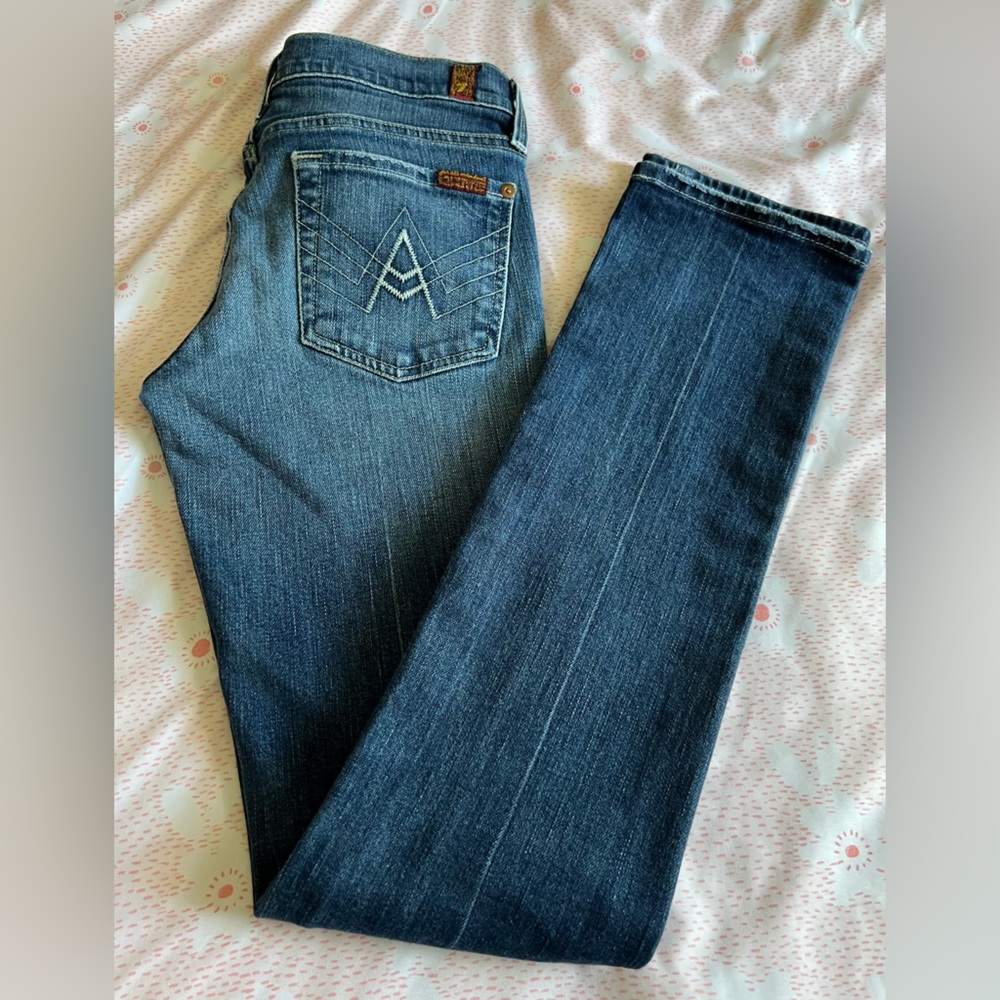7 For All Mankind A-Pocket Straight Leg Women’s Jeans Size 27 - Picture 10 of 12